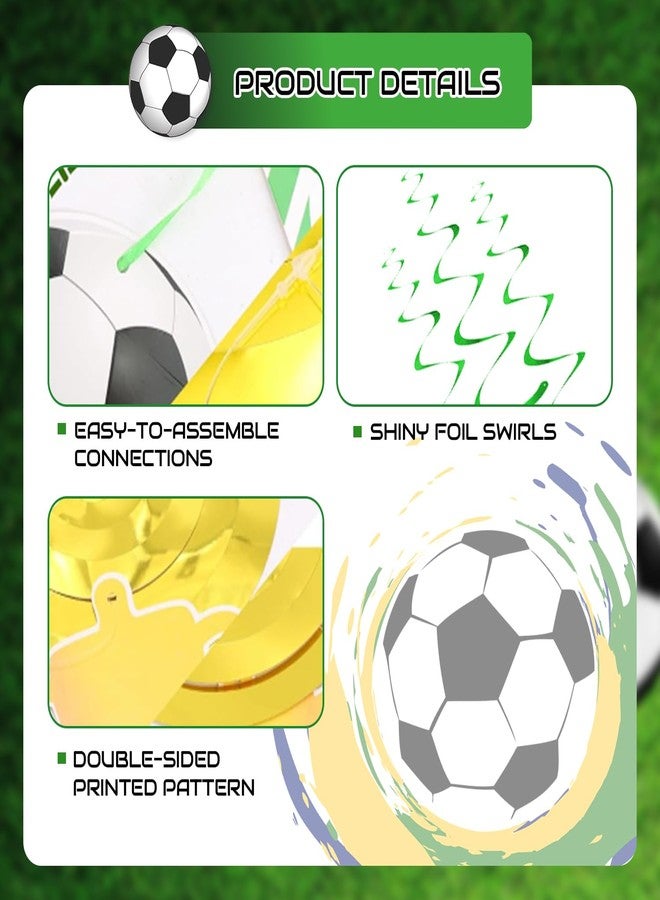 Oiuyamn 24Pcs Oiuyamn Soccer Party Decoration, Sports Theme Hanging Ceiling Spirals, Soccer Hanging Swirls Decor, Football Theme Birthday Party Supplies for Boys - Image 4